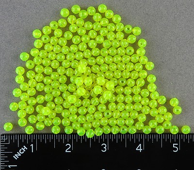 6mm 200 Ct Round CHARTREUSE YELLOW Beads USA Fishing Tackle