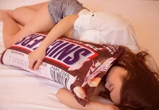 3D Snickers Chocolate Bedroom Plush Pillow Soft Toy Lunch Break Pillow Warm New