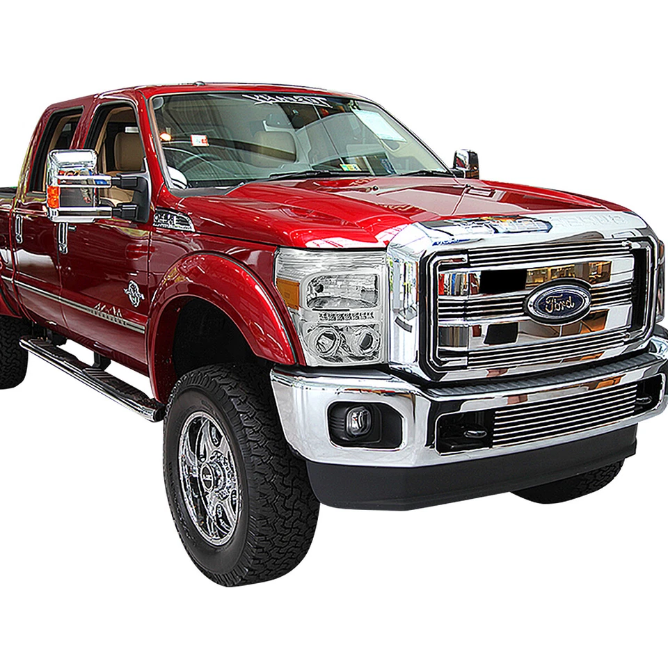 FORD F-250/350/450 11-16 ДВОЙНОЙ HALO ПРОЕКТОР LED/DRL ХРОМ ЯНТАРНЫЕ ФАРЫ - Изображение 2 из 4