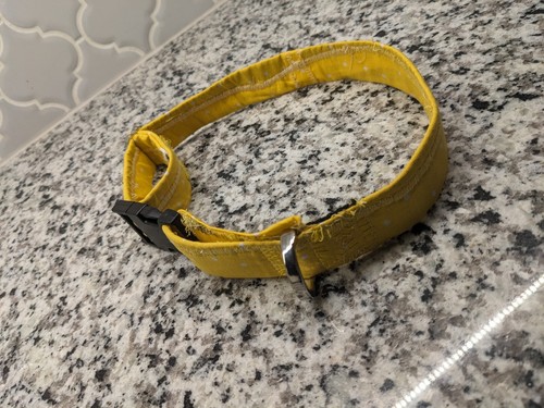 Handmade Dog Collar Grey 1" Wide x 15-23" Long - Picture 2 of 9