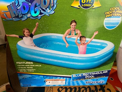 Bestway H2OGO 8ft Long Blue Rectangular POOL Ft in X 69 in X 20 in  #54006E 821808540068|