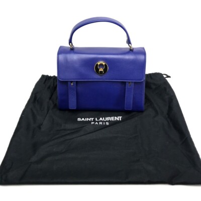 SAINT LAURENT PARIS Mini Muse Two 2WAY Hand Bag Leather Blue | eBay