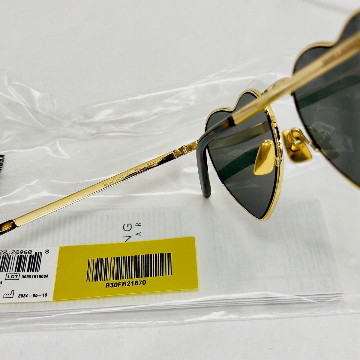 SAINT LAURENT AUTHENTIC LOULOU 301 SL301 Gold Gray Metal SAINT LAURENT AUTHENTIC LOULOU 301 SL301 Gold Gray Metal