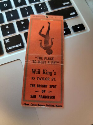 WILL KING'S Restaurant  San Francisco Matchbook Cover 