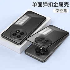 For OnePlus 13R, Luxury Phone Case Hybrid Metal Bumper Magnetic Back Glass Cover