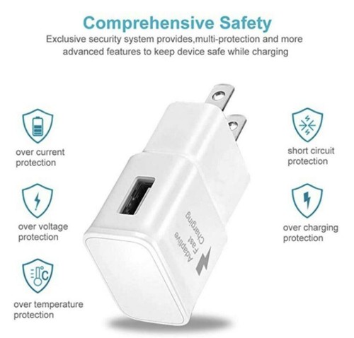 Fast Wall + Charger USB Type C Cable For Samsung Galaxy A01 A21 A51 A71 White - Picture 2 of 4