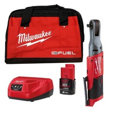 Milwaukee M12FIR38-201B 12V Fuel 3/8" Ratchet Kit 1 x 2.0Ah Charger & Tool Bag 