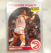 Alexander Volkov 1990-91 NBA Hoops #34 Rookie Base Set Atlanta Hawks Card. rookie card picture