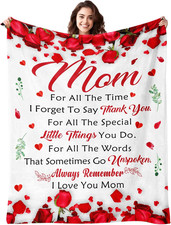Mothers Day Blanket Gifts for Mom from Daughter Son - Birthday Gifts for Mom - I