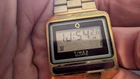 Vintage Timex S-Cell Digital Quartz Gold Tone LCD Retro Q Logo 70s/80s