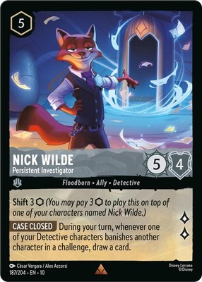 Nick Wilde - Persistent Investigator Whispers in the Well 187/204 (R) NM