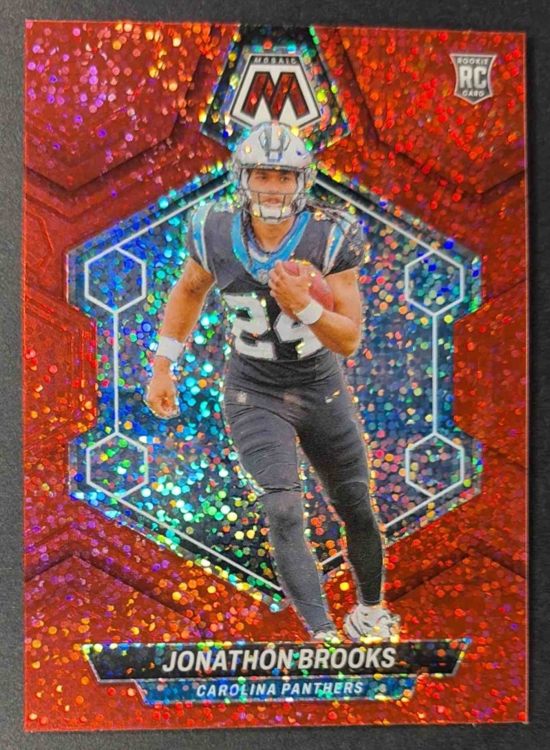 2024 Panini Mosaic Jonathon Brooks Red Sparkle Prizm #345 RC Panthers