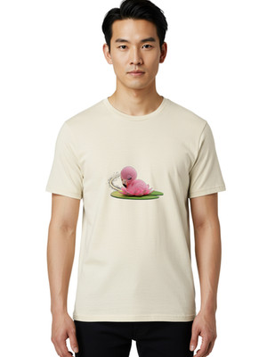Pink-Flamingo-2 Mens Graphic Tee, 100% Cotton, Casual Summer Wear