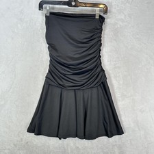 Aritzia Dress Women S Black Ruched Strapless TEN Mini Little Black Dress