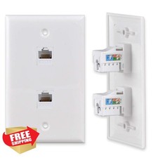 Conwork CAT 6 Ethernet Wall Plate RJ45 Keystone Jack Network Panel 1-Pack