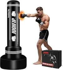 Freestanding Punching Bag with Stand, Men Standing Kickboxing Bag, Heavy Boxing