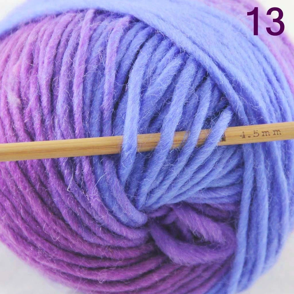 LOTE DE VENDA de 8 novelos X 50g NOVO robusto colorido tricô manual pontuações fio de lã 13 - Imagem 4 de 4