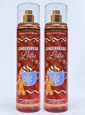 2 Bath  Body Works GINGERBREAD LATTE Fragrance Mist Body Spray 8 oz