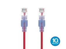 Monoprice Cat6A Ethernet Patch Cable - 3 feet - Red | Snagless RJ45 550Mhz UTP