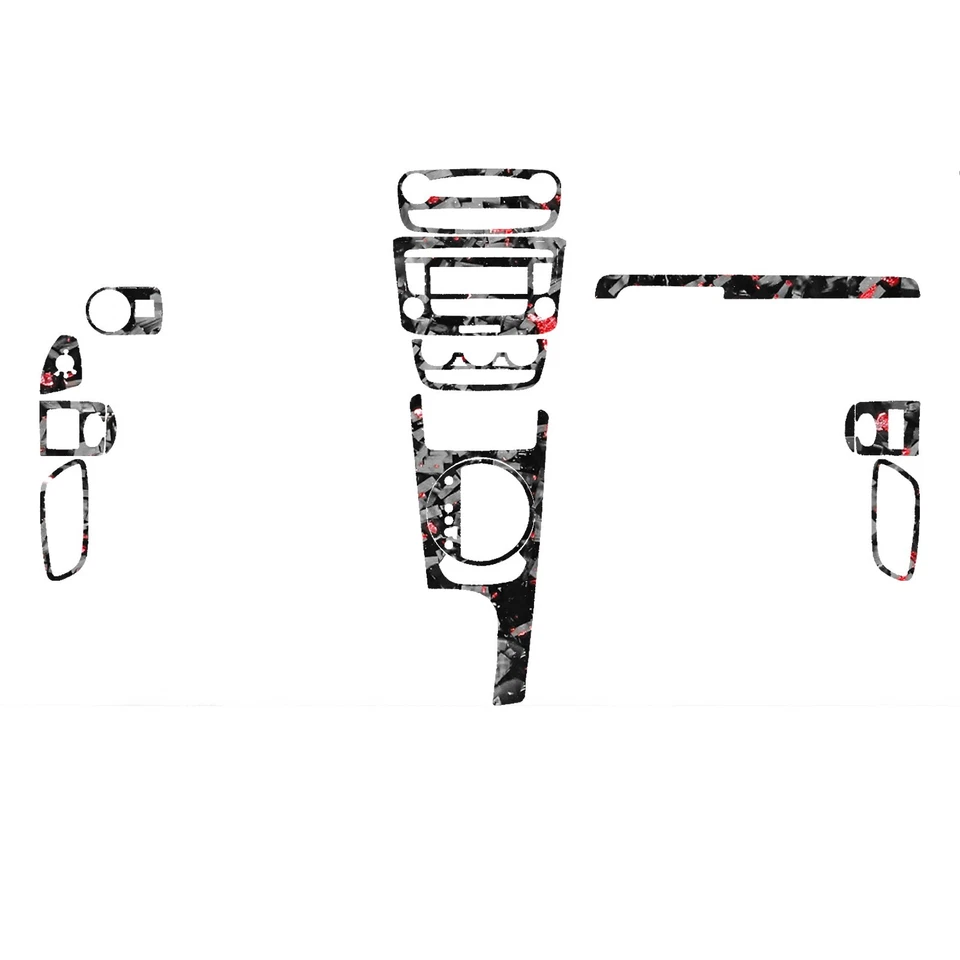 Kit completo interior de fibra de carbono forjado hervido rojo para Audi TT MK2 8J 2006-14 Foto 2 de 4