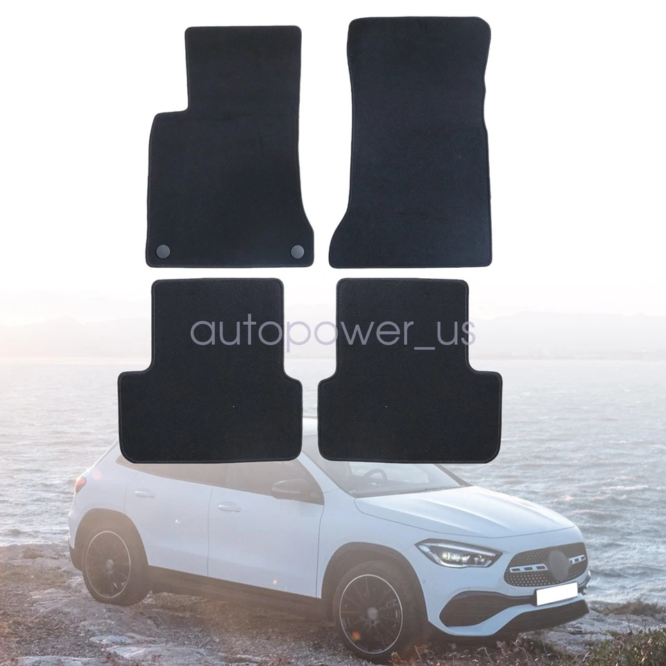 Alfombrillas de terciopelo delanteras y traseras AMG 2014-2020 para Mercedes-Benz GLA45 AMG Foto 2 de 4