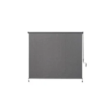 Cordless Exterior Roller Shade Sun Protection Knitted Fabric Pewter 72 x 72