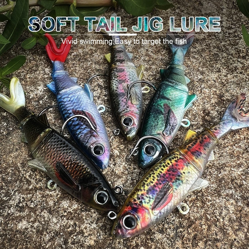 5 PIEZAS Señuelo de pesca de goma suave 8 cm/13 cm FishBait Jig Bass Paleta Cola 8,2-26,7 g Foto 2 de 4