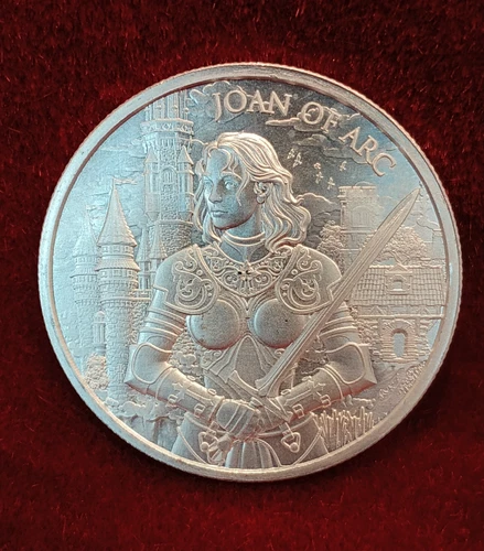 LEGENDARY WARRIORS - JOAN OF ARC - 1 Troy Ounce .999 Fine Silver Round.  Nice!