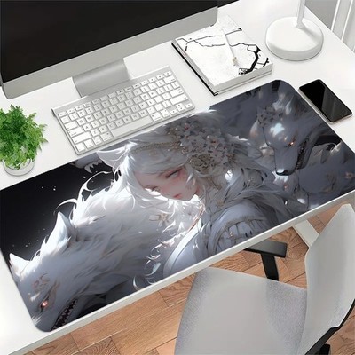 40*90cmBeauty and Wolf Anime Desk Mat - 2mm Thick Comfortable Rubber & Polyester
