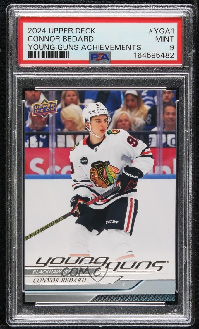 2024-25 Upper Deck Series 1 Young Guns Achievement Connor Bedard PSA 9 MINT view 1