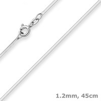 1,2Mm Schlangenkette Diamantiert Kette Collier Halskette Aus 925 Silber 45Cm
