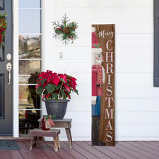 60 In. H Wooden Christmas Nutcracker Porch Sign KD 