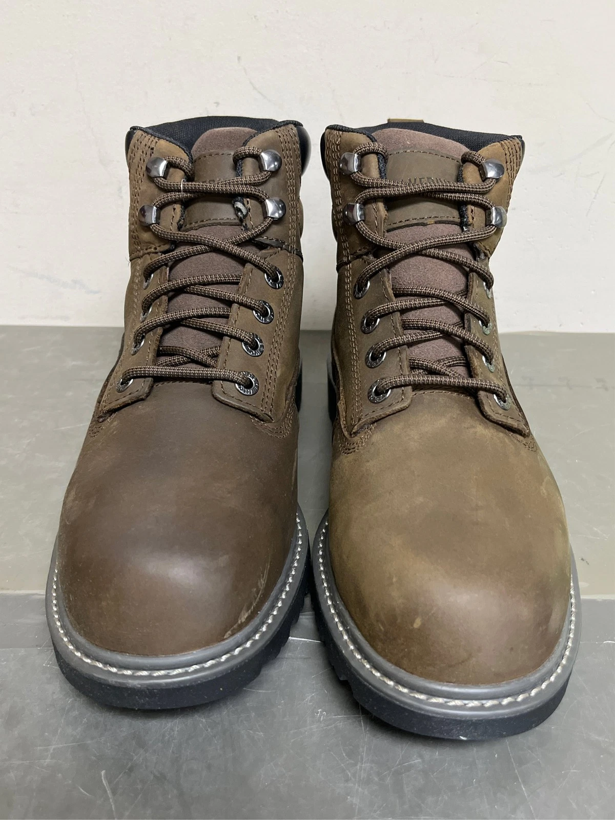 Men's Floorhand Waterproof 6'' Work Boots - Steel Toe - Brown Size 9.5(W)