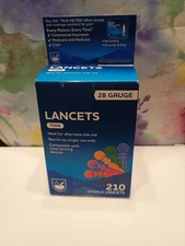 Rite Aid Thin 28 Gauge Sterile Lancets. 210 Count. Exp Date 2026/ 2028. Sealed.
