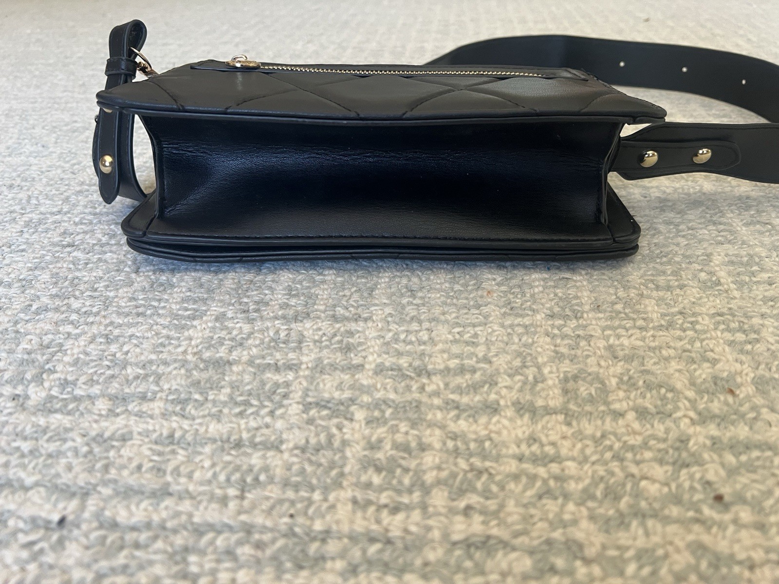 New Valentino Orlandi Bag Purse Black Quilted Gold Hardware Crossbody Bag thumbnail 5