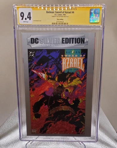 DC Silver Edition Batman: Sword of Azrael #4- Signed by Joe Quesada - CGC 9.4