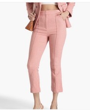 New Veronica Beard Sz 8 Tani Textured Crepe Kick Flare Cropped Pants Rose-bloom