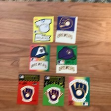 1982-1986 Fleer Baseball Team Logo Stickers. Milwaukee Brewers, Lot Of 7