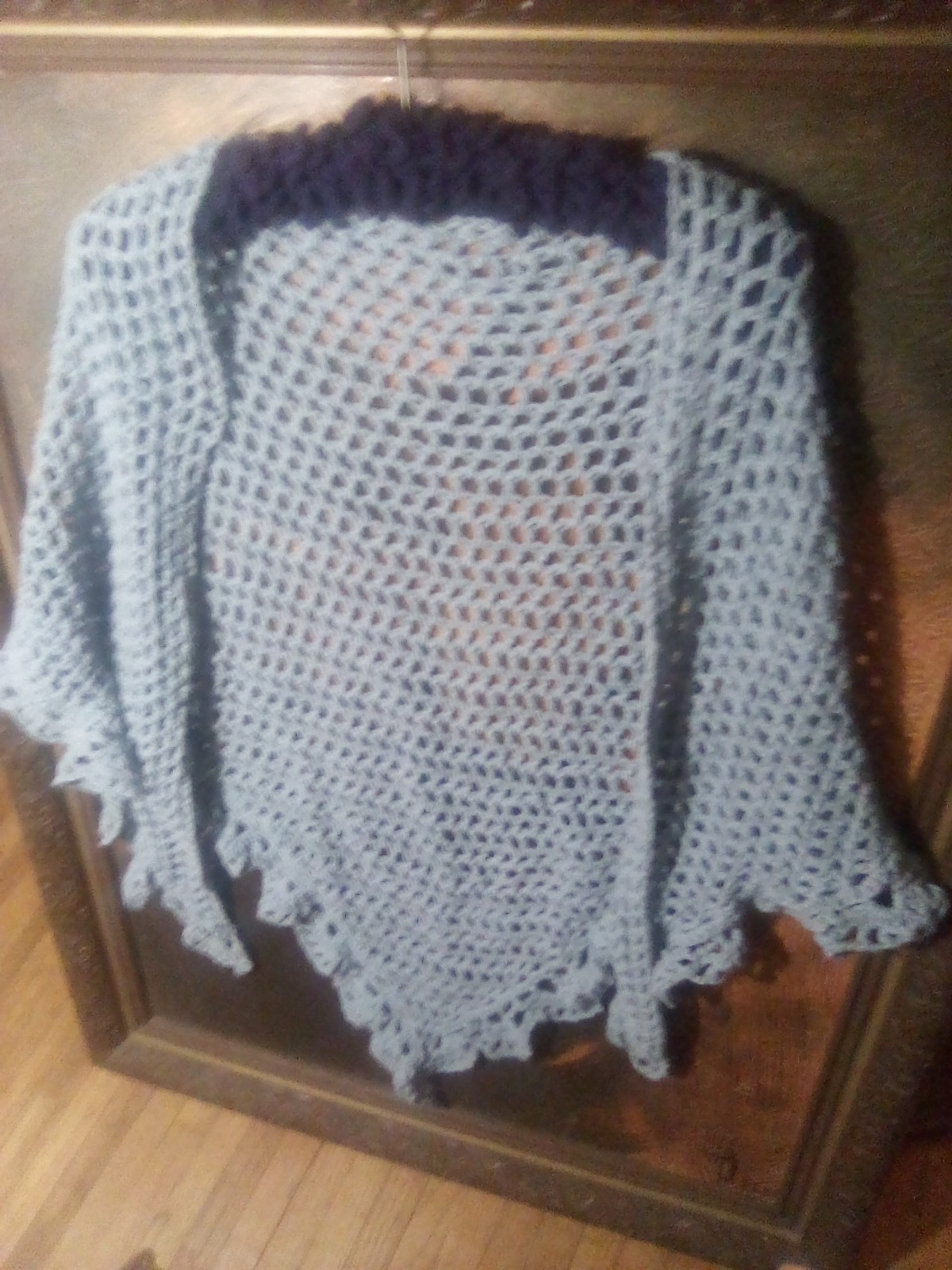 Women's Handmade Crocheted Triangular Light Blue … - image 1