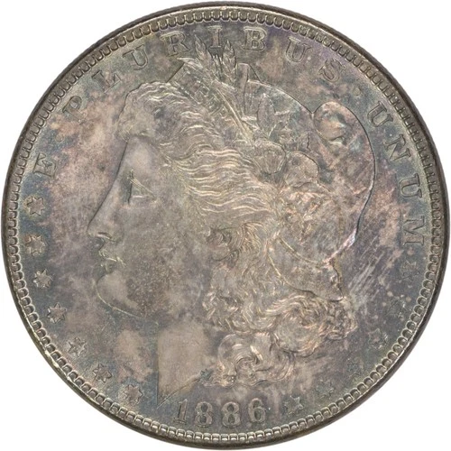 1886 Morgan Silver Dollar Choice BU Toned Uncertified #409