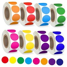 4000 PCS 3/4" Colored Dot Stickers Circle Color Coding Labels, 8 Color Style