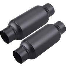 2.5 Inlet 2.5 Outlet Performance Mufflers Black Resonator Ss Universal