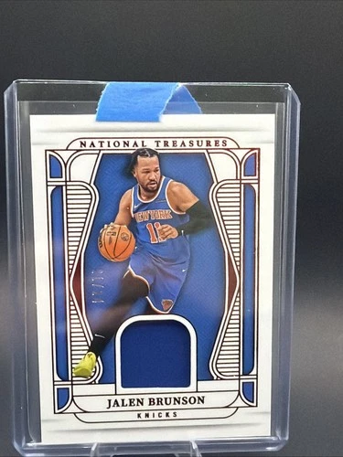 Jalen Brunson 2024-25 Panini National Treasures /24 Patch GU Material Red Knicks