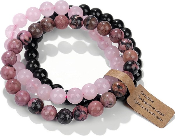 Edelstein Armband 8Mm Perlenarmband Heilsteine Schmuck Geschenk FüR Damen Herren-image