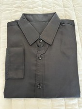 NWT Mens Medium Classic Black Men's button down dress shirt with collar