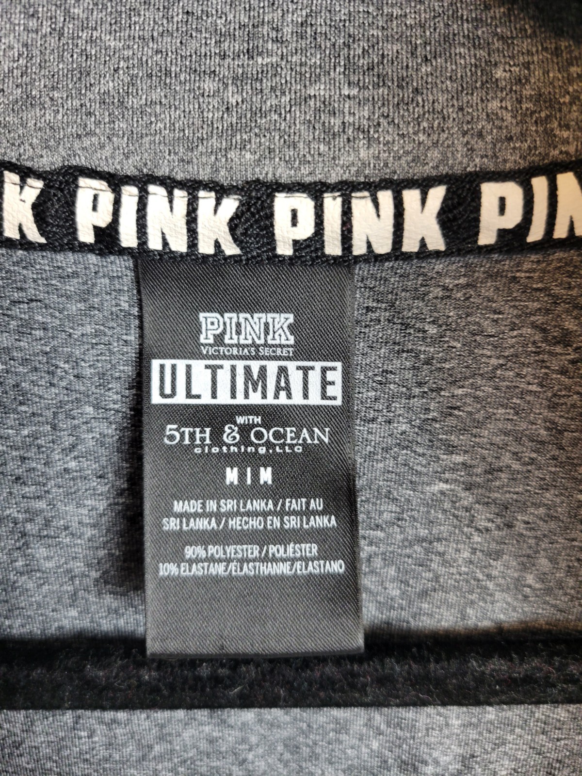 University Michigan PINK 1/4 Zip Athletic Top Shirt Medium Long Sleeve Running 