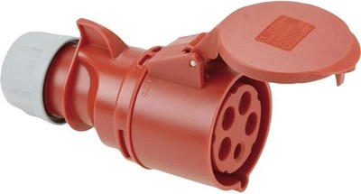 PCE - 32A, 400V, Cable Mount CEE Socket, 3P+N+E, Red, IP44