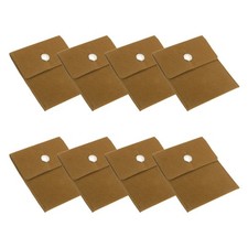 8Pcs 3.5x4 Inch Jewelry Pouches Velvet with Snap Button for Rings Yellow