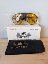 1990s Vintage Aviator Sunglasses SUNTONE Yellow/Orange Lens New in box RARE