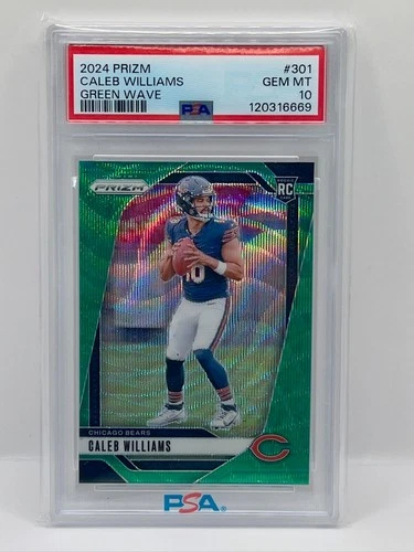 PSA 10 GEM MT 2024 Panini Prizm - Rookies Caleb Williams #301 Green Prizm (RC)